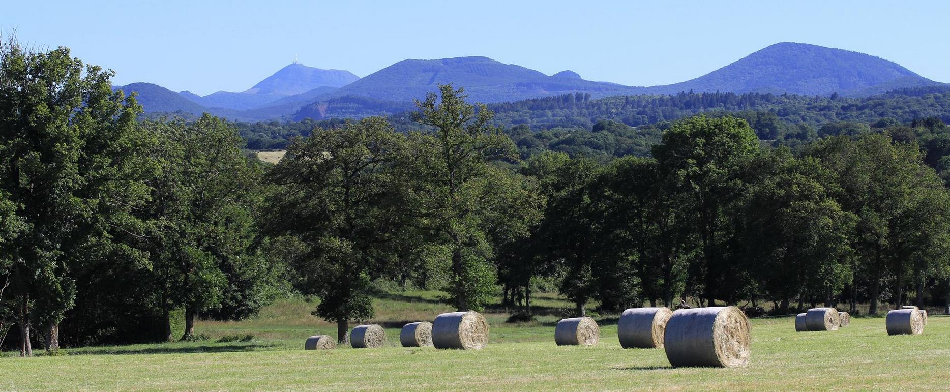 la Chaîne des Puy vue de la campagne du Puy de Dôme