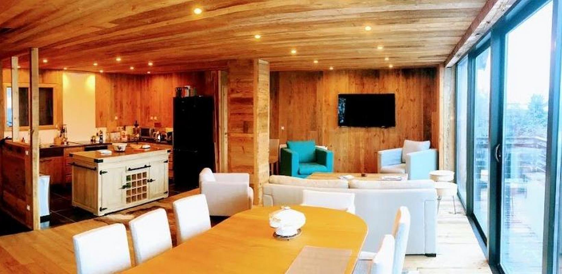 Chalet super Besse 10 personnes - piece de vie avec vue