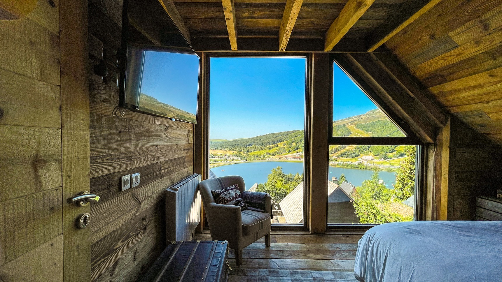 Chalet Sancy, chambre double Val d'enfer avec une formidable vue