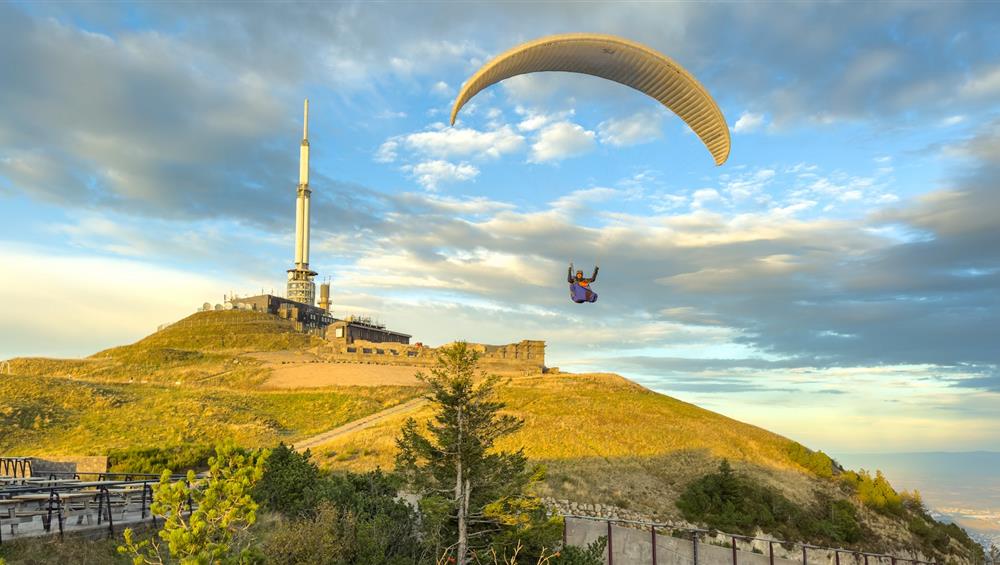Sommet du Puy De Dôme, haut lieu de Parapente