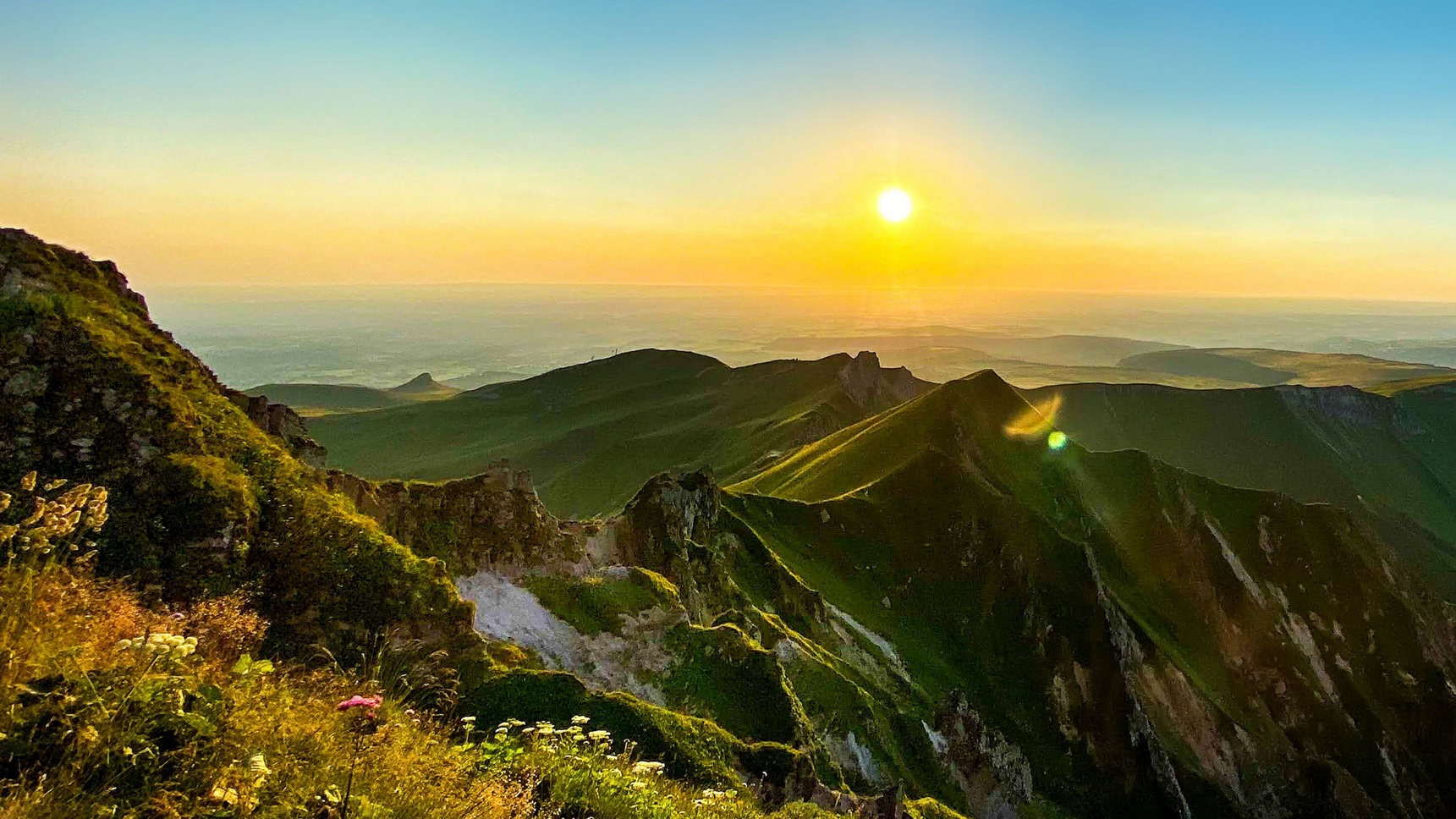 Coucher de Soleil au Puy de Sancy, coucher de soleil sur le Val d'Enfer