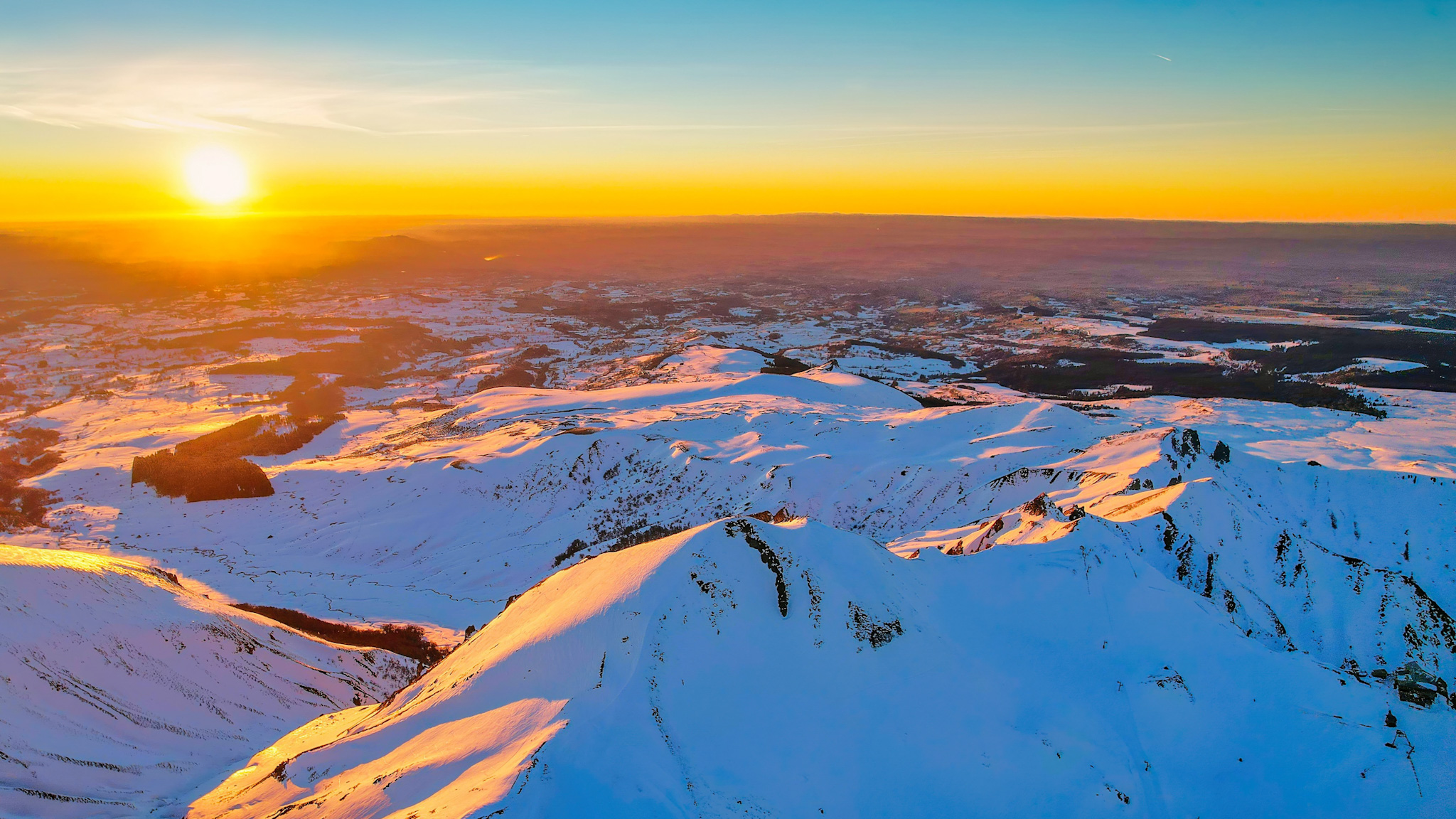 Massif du Sancy, coucher de soleil dans le Massif du Sancy
