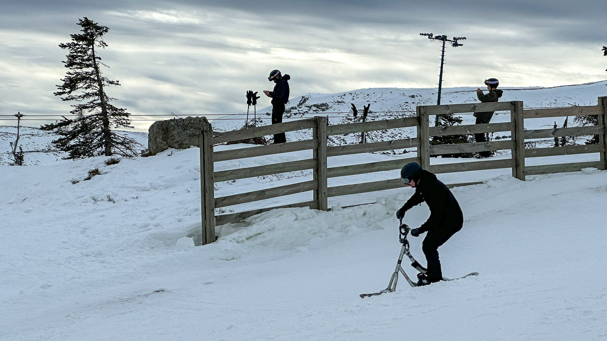 Super Besse , snowscoot à Super Besse sur la piste rouge