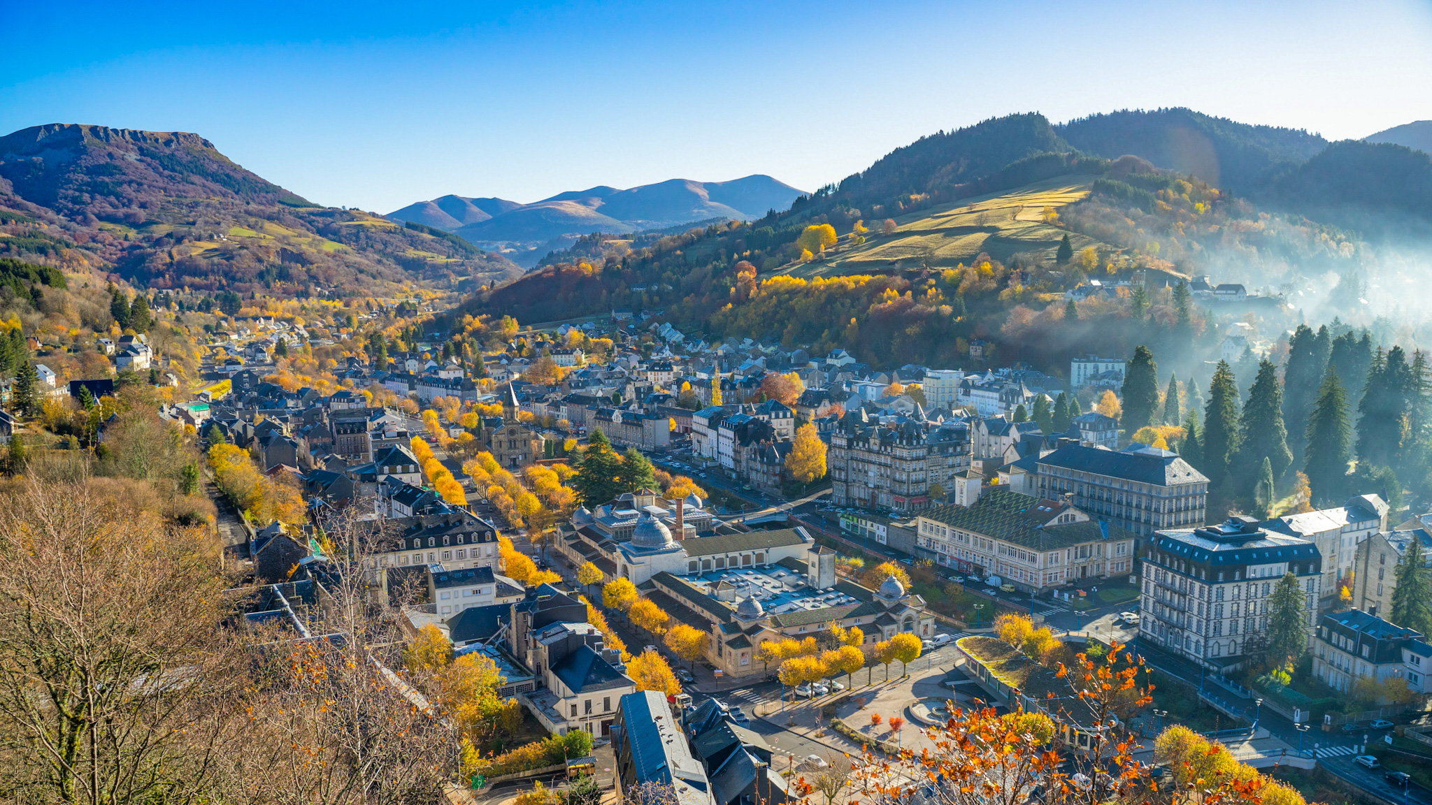 La Bourboule en hiver, belle vue sur le Massif du Sancy