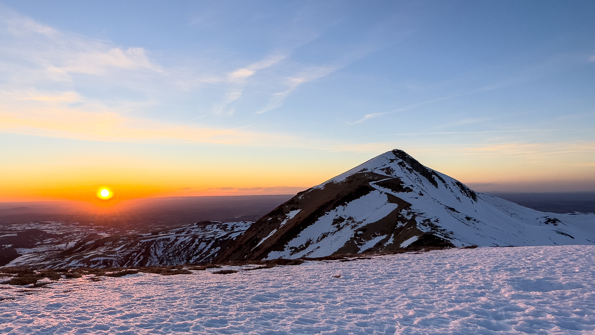 Puy de Sancy, coucher de soleil