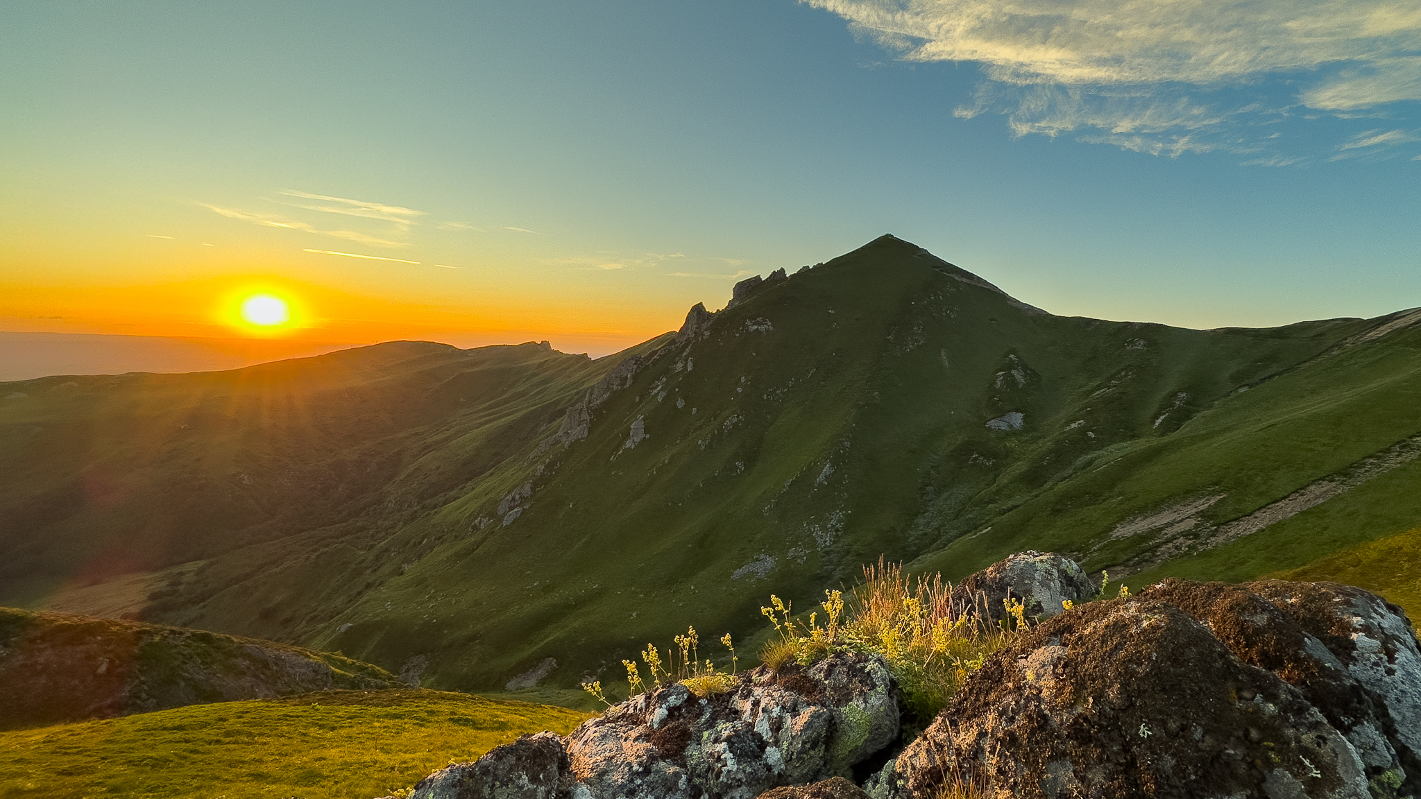 Coucher de soleil sur la Réserve Naturelle de Chastreix- Sancy