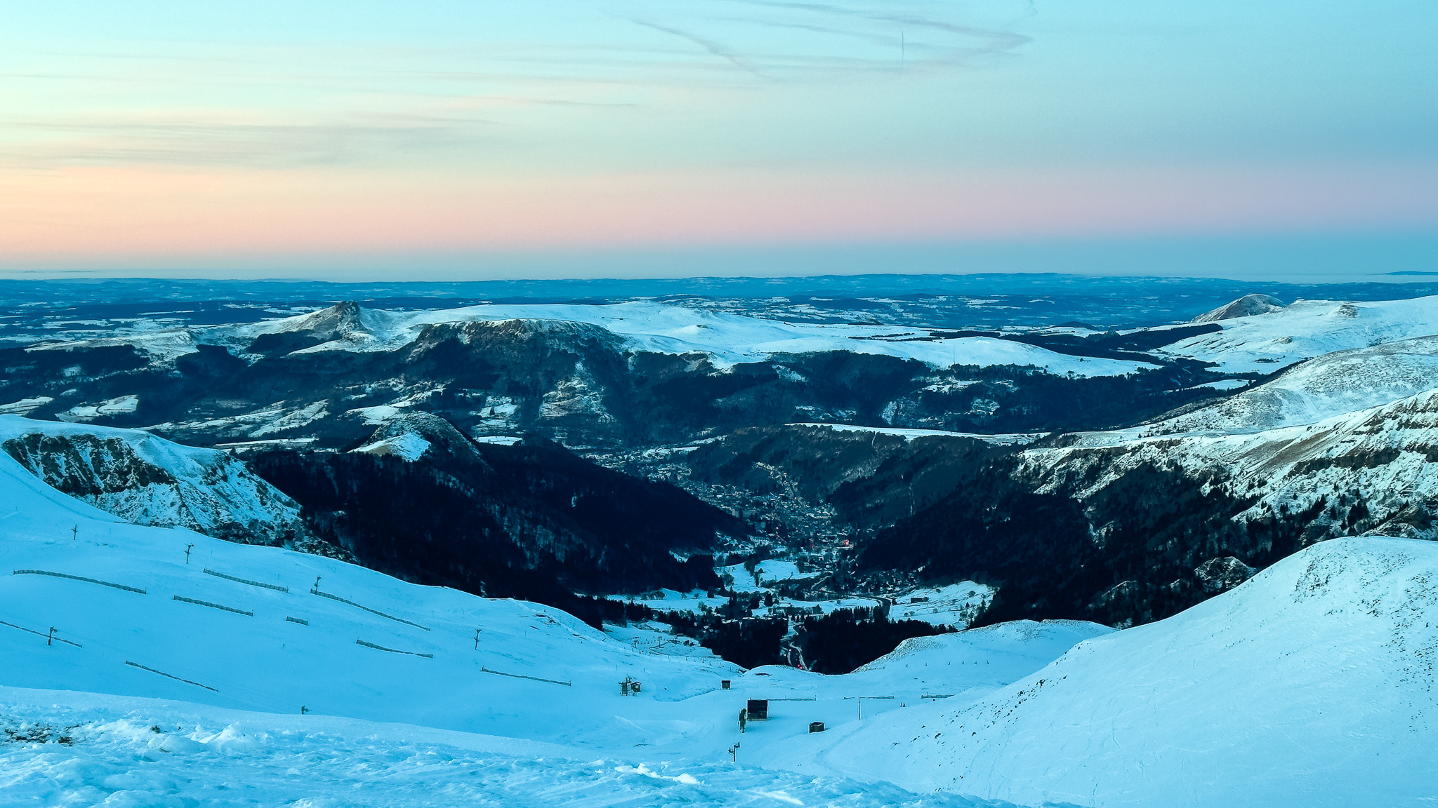 La Vallée de la Dordogne sous la neige