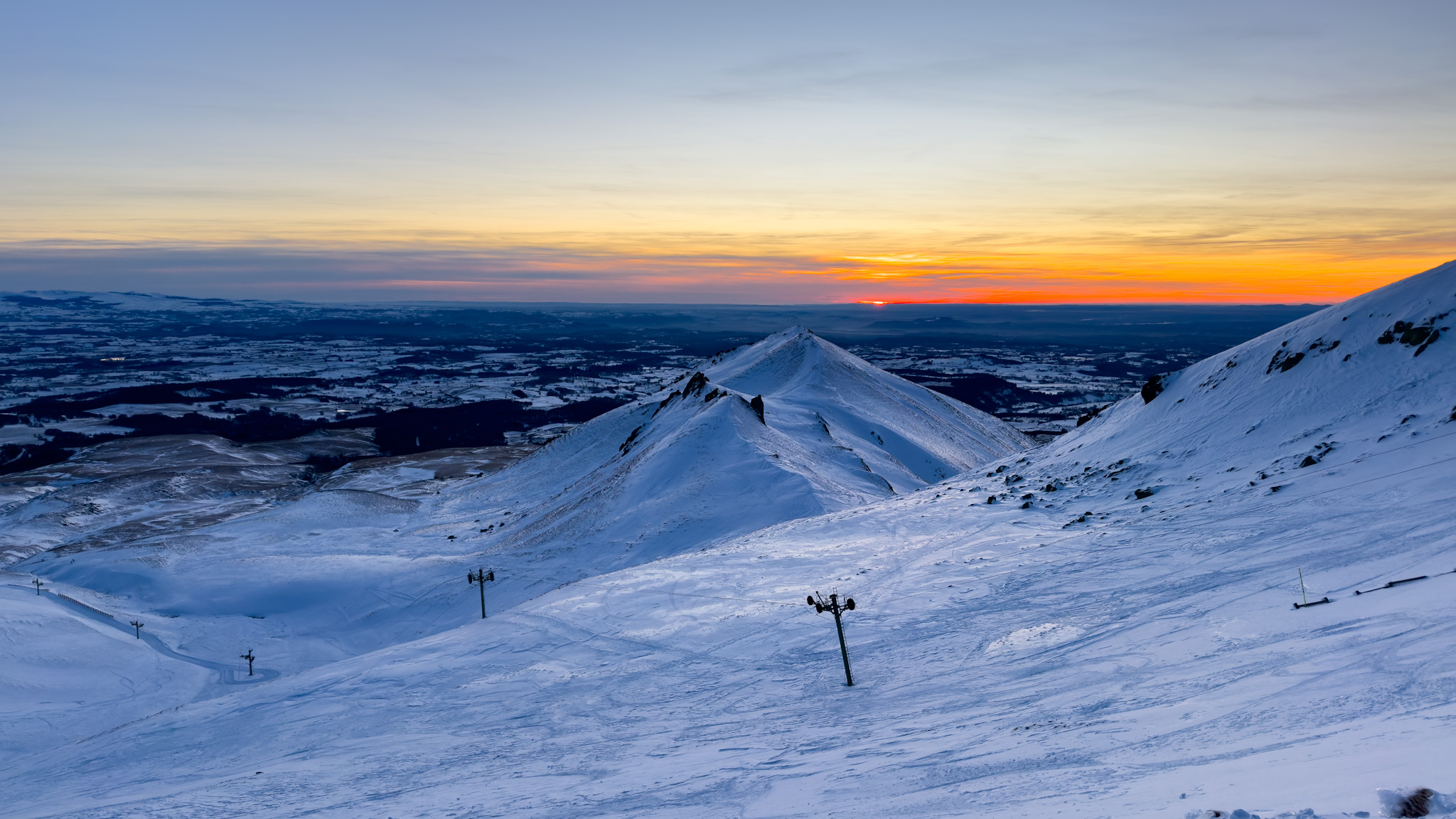 Coucher de soleil sur le Puy Gros